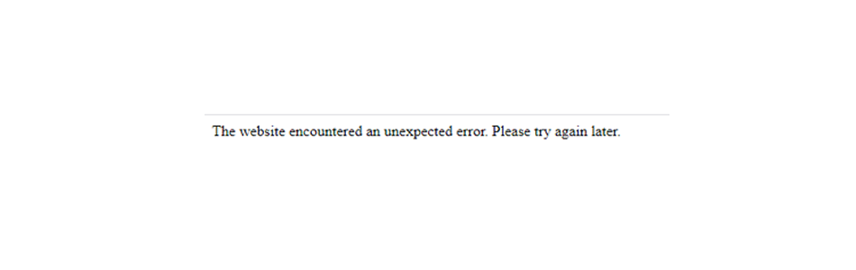 Website encountered error